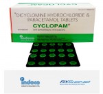 Cyclopam (Dicyclomine + Paracetamol 20mg/500 mg)